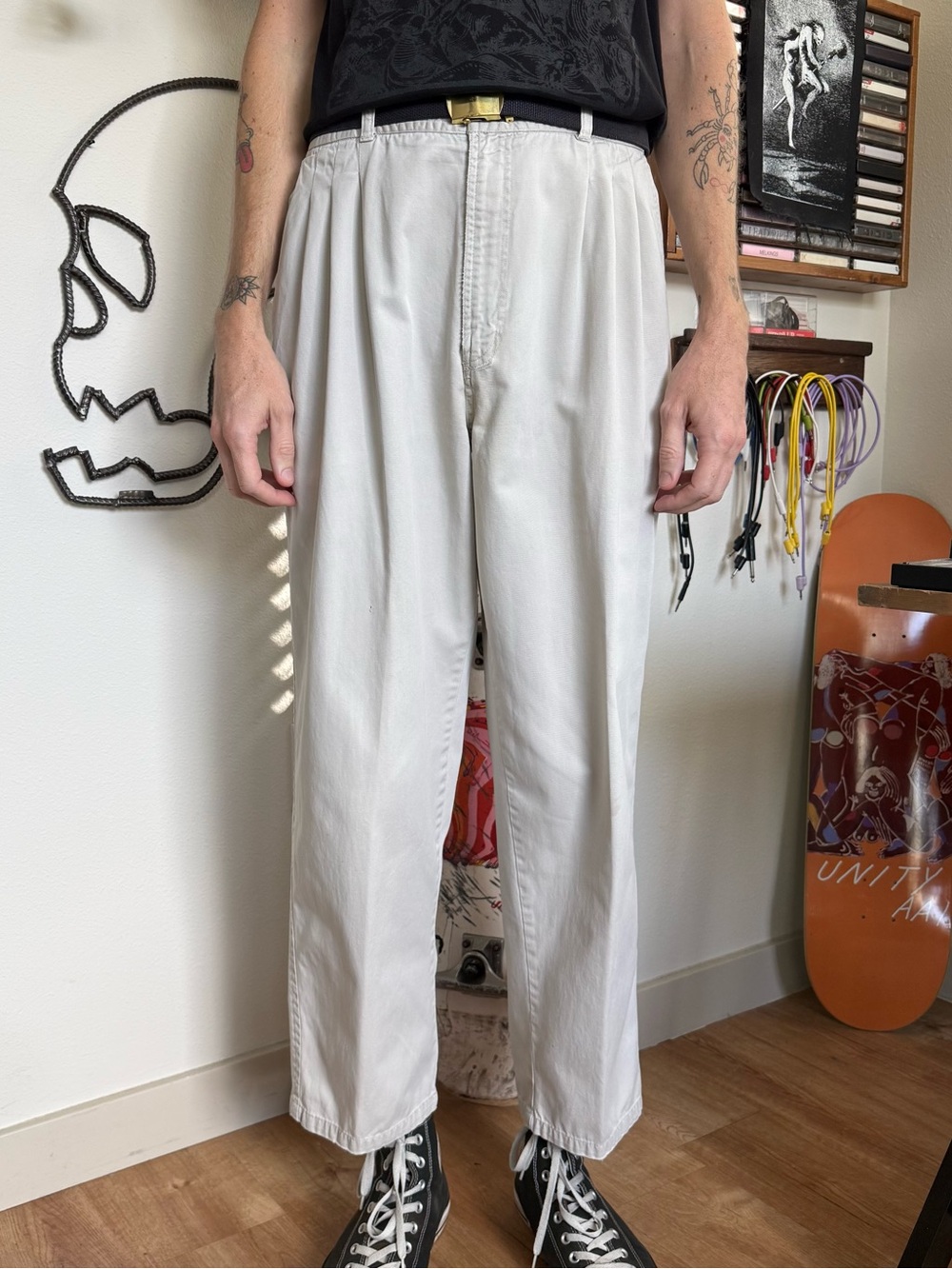 Vintage 80s 90s Bugle Boy High Waisted Pleated Trousers ~ 34 x 29